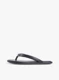Black Padded Leather Flip-Flops  Women