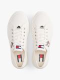 White Canvas Platform Trainers With Charms  Women