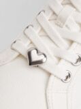 White Canvas Platform Trainers With Charms  Women