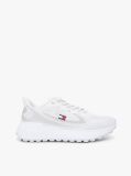 White Mesh Jacquard Knit Cleat Trainers  Women