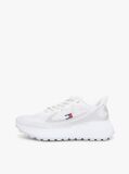 White Mesh Jacquard Knit Cleat Trainers  Women