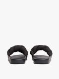 Black Braided Padded Strap Slides  Women