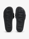 Black Braided Padded Strap Slides  Women
