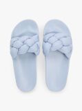 Blue Braided Padded Strap Slides  Women