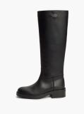 Black Leather Soft Sole Knee-High Boots  Women