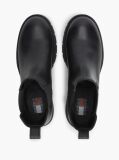 Black Leather Cleat Chelsea Boots  Women