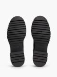 Black Leather Cleat Chelsea Boots  Women