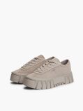 Brown Suede Logo Platform Sneakers  Women