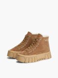 Khaki Suede Warm Lined Platform Sneakers  Women