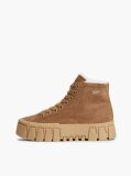 Khaki Suede Warm Lined Platform Sneakers  Women
