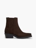 Brown Suede Tonal Plaque Western Boots  Women