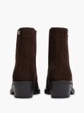 Brown Suede Tonal Plaque Western Boots  Women
