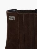 Brown Suede Tonal Plaque Western Boots  Women