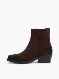 Brown Suede Tonal Plaque Western Boots  Women