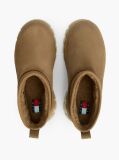 Khaki Suede Warm Lined Platform Ankle Boots  Women