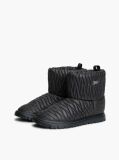 Black Warm Lined Quilted Snow Boots  Women