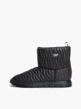 Black Warm Lined Quilted Snow Boots  Women