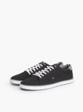 Black Canvas Lace Up Trainers  Men