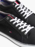 Black Canvas Lace Up Trainers  Men