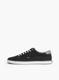 Black Canvas Lace Up Trainers  Men
