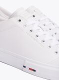 White Leather Logo Lace-Up Trainers  Men