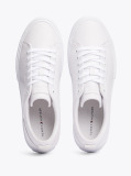White Leather Logo Lace-Up Trainers  Men