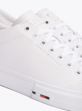 White Leather Logo Lace-Up Trainers  Men