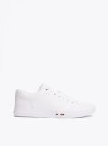 White Leather Logo Lace-Up Trainers  Men