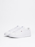 White Essential Leather Lace-Up Trainers  Men