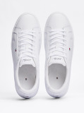 White Essential Leather Lace-Up Trainers  Men
