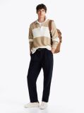 Beige Leather Textured Court Trainers  Men