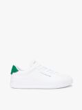 White Pebble Grain Court Trainers  Men
