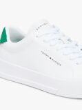 White Pebble Grain Court Trainers  Men