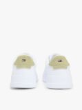 White Pebble Grain Court Trainers  Men