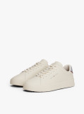 Beige Pebble Grain Court Trainers  Men