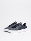 Blue Pebble Grain Court Trainers  Men