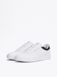 White Mixed Texture Basketball Trainers  Men