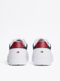 White Mixed Texture Basketball Trainers  Men