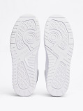 White Mixed Texture Basketball Trainers  Men
