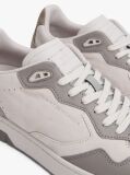 Grey Leather Mixed Texture Basketball Trainers  Men