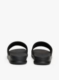 Black Textured Logo Pool Slides  Men
