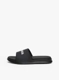 Black Textured Logo Pool Slides  Men