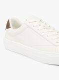 Beige Leather Cupsole Trainers  Men