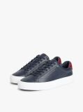 Blue Leather Cupsole Trainers  Men