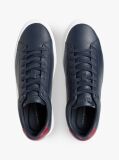 Blue Leather Cupsole Trainers  Men
