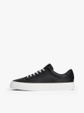 Black Leather Cupsole Trainers  Men