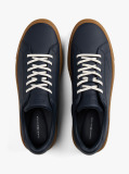 Blue Leather Cupsole Trainers  Men