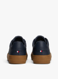 Blue Leather Cupsole Trainers  Men