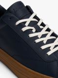Blue Leather Cupsole Trainers  Men