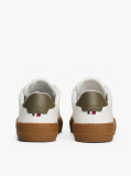Beige Leather Cupsole Trainers  Men